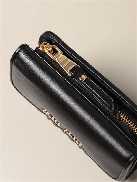 miu miu black bow logo wallet